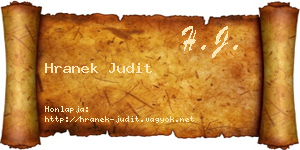 Hranek Judit névjegykártya